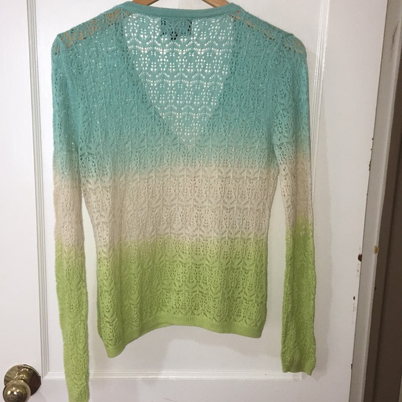 Tri Colored Ombré Crochet Cardigan size Large - Picture 4 of 4